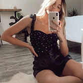 Sexy Cropped top t shirt Bandage Halter Ruched Black Flower tops for women Spring Autumn Ropa mujer Vetement femme Woman clothes